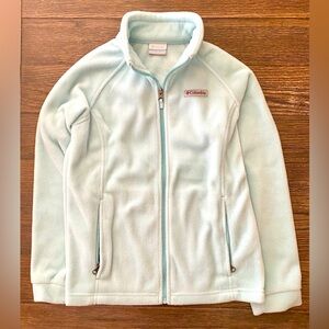 Like New Columbia Fleece Youth Girls Large Blue Zip Pockets Winter Spring Ski